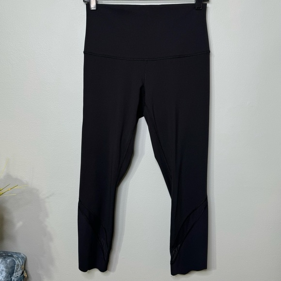 Lululemon Wunder Under High Rise Leggings Special Edition Scalloped Hem Black 8 - Picture 12 of 13